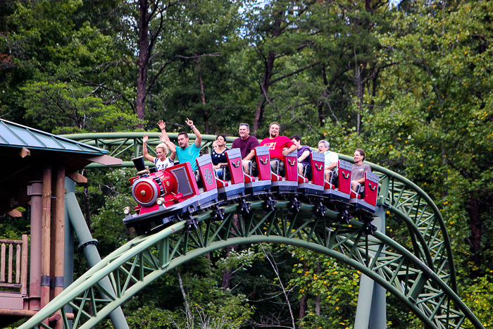 The Firechaser Express rollercoaster at Dollywood Theme Park, Pigeon Forge, Tennessee