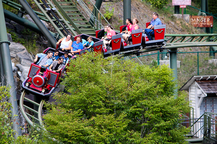 The Firechaser Express rollercoaster at Dollywood Theme Park, Pigeon Forge, Tennessee