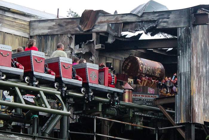 The Firechaser Express rollercoaster at Dollywood Theme Park, Pigeon Forge, Tennessee