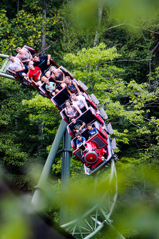 The Firechaser Express rollercoaster at Dollywood Theme Park, Pigeon Forge, Tennessee