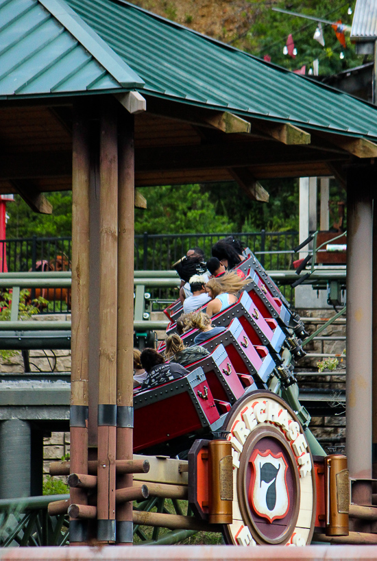 The Firechaser Express rollercoaster at Dollywood Theme Park, Pigeon Forge, Tennessee