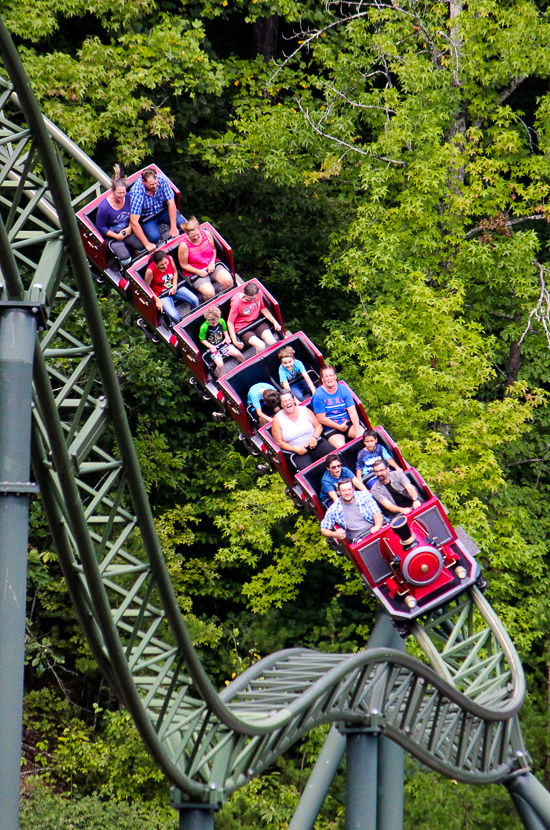 The Firechaser Express rollercoaster at Dollywood Theme Park, Pigeon Forge, Tennessee