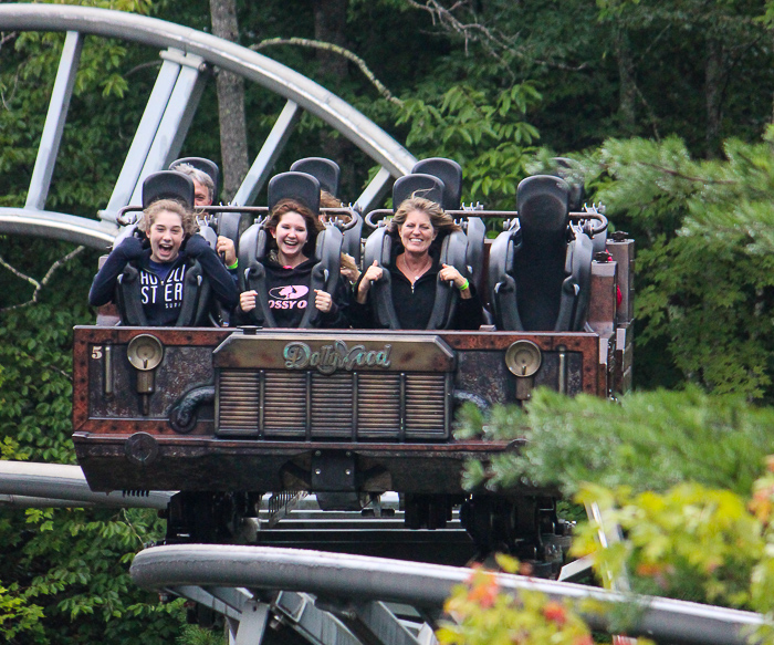 The Mystery Mine rollercoaster at Dollywood Theme Park, Pigeon Forge, Tennessee