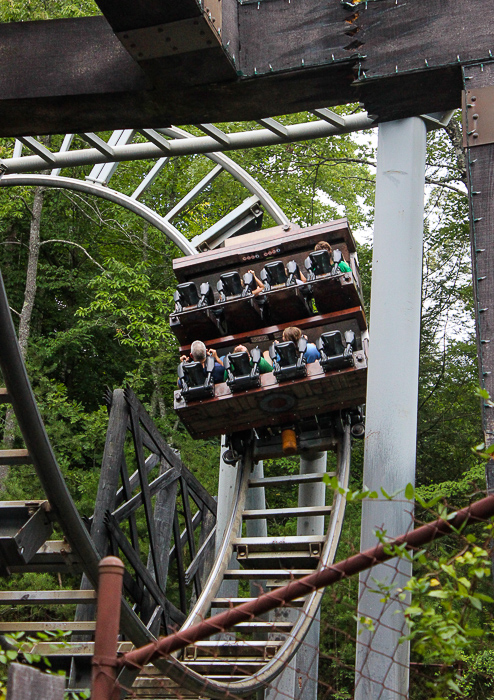 The Mystery Mine rollercoaster at Dollywood Theme Park, Pigeon Forge, Tennessee