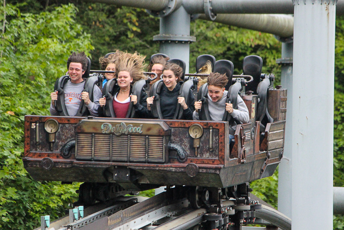 The Mystery Mine rollercoaster at Dollywood Theme Park, Pigeon Forge, Tennessee