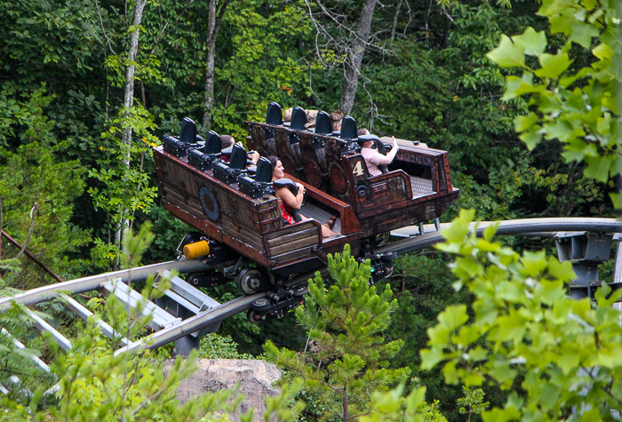 The Mystery Mine rollercoaster at Dollywood Theme Park, Pigeon Forge, Tennessee