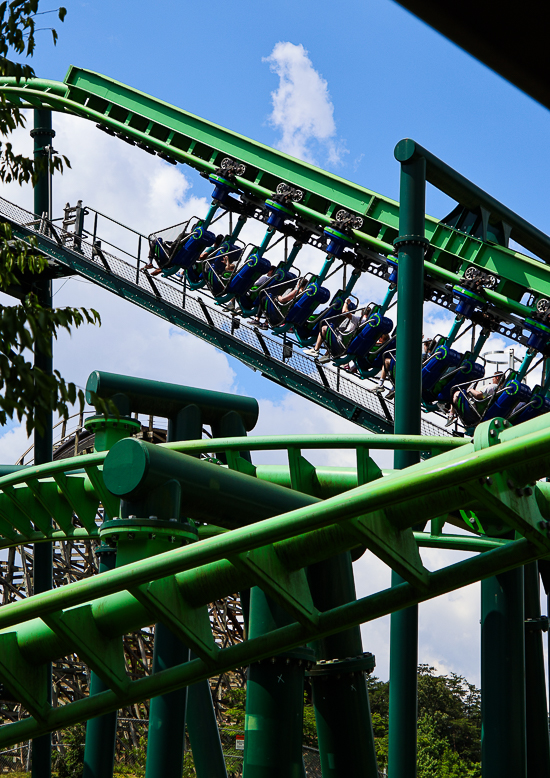 The Dragonflyer Rollercoaster at Dollywood Theme Park, Pigeon Forge, Tennessee