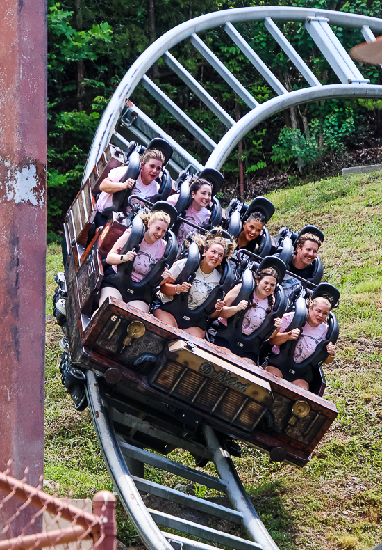 The Mystery Mine roller coaster at Dollywood Theme Park, Pigeon Forge, Tennessee