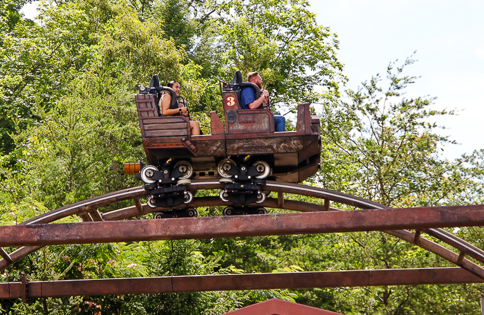 The Mystery Mine roller coaster at Dollywood Theme Park, Pigeon Forge, Tennessee