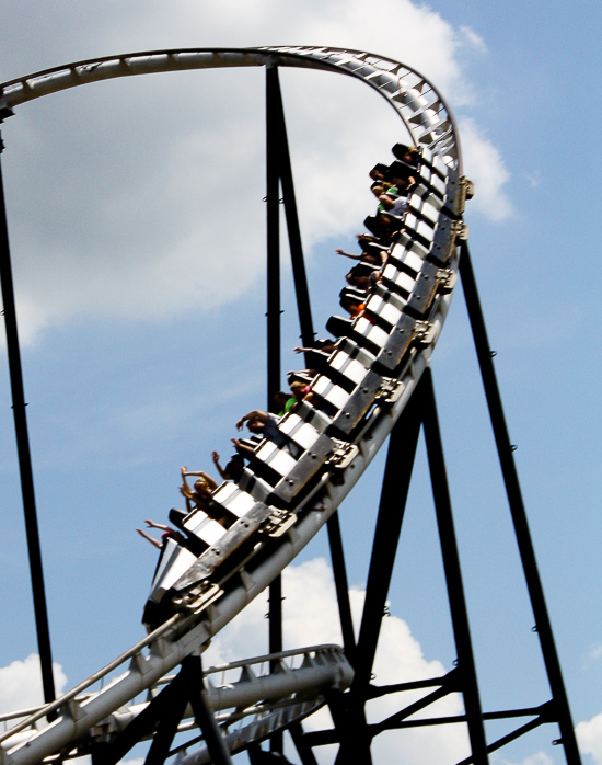The Silver Bullet Roller Coaster at  Frontier City Theme Park, Oklahoma City, Oklahoma