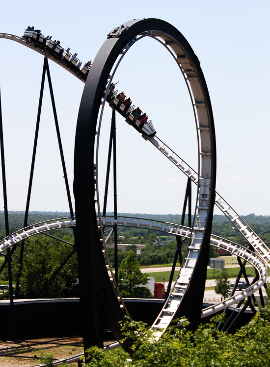 The Silver Bullet Roller Coaster at Frontier City Theme Park, Oklahoma City, Oklahoma