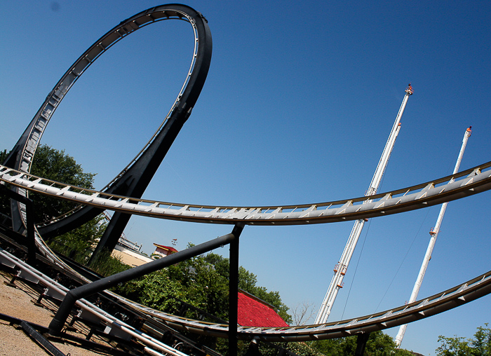 The Silver Bullet Roller Coaster at Frontier City Theme Park, Oklahoma City, Oklahoma