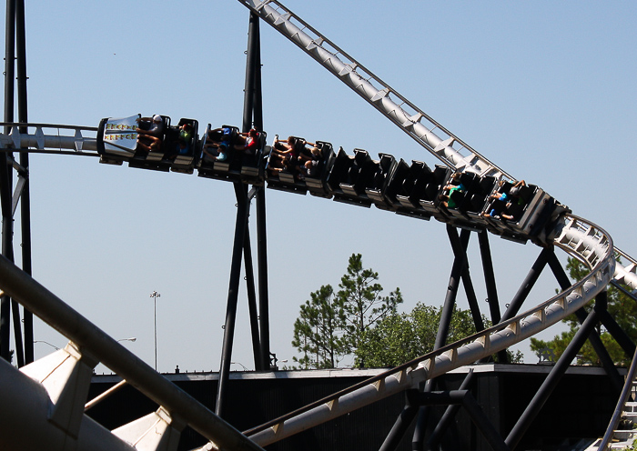 The Silver Bullet Roller Coaster at Frontier City Theme Park, Oklahoma City, Oklahoma