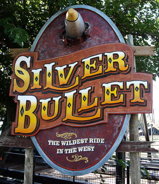 The Silver Bullet Roller Coaster at Frontier City Theme Park, Oklahoma City, Oklahoma