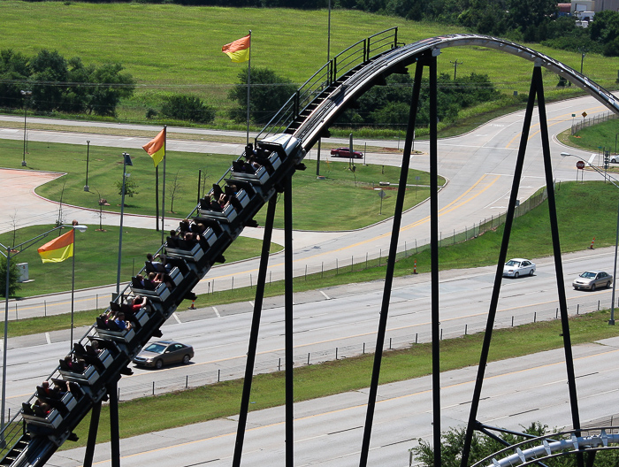 The Silver Bullet Roller Coaster at Frontier City Theme Park, Oklahoma City, Oklahoma