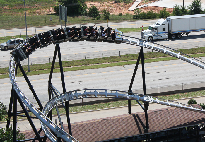 The Silver Bullet Roller Coaster at Frontier City Theme Park, Oklahoma City, Oklahoma