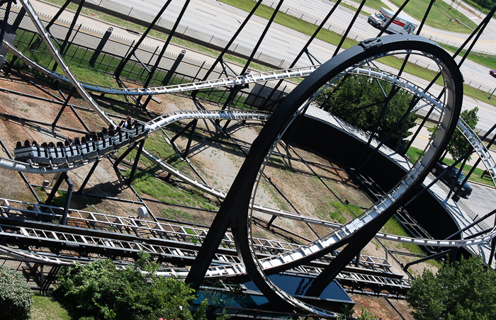 The Silver Bullet Roller Coaster at Frontier City Theme Park, Oklahoma City, Oklahoma