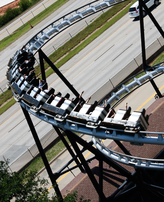 The Silver Bullet Roller Coaster at Frontier City Theme Park, Oklahoma City, Oklahoma