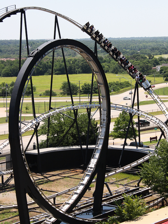 The Silver Bullet Roller Coaster at Frontier City Theme Park, Oklahoma City, Oklahoma