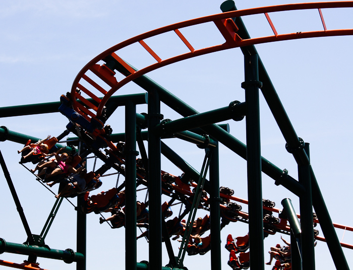 The Steel Lasso Roller Coaster at Frontier City Theme Park, Oklahoma City, Oklahoma