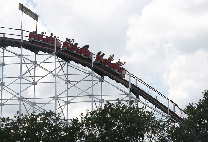 The Wildcat Roller Coaster at Frontier City Theme Park, Oklahoma City, Oklahoma