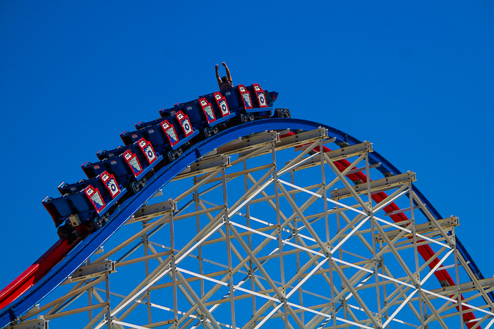 The ArieForce One roller coaster at Fun Spot America Atlanta in Fayetteville, GA
