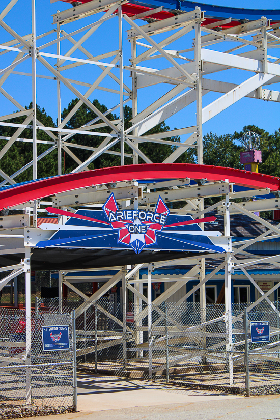 The ArieForce One roller coaster at Fun Spot America Atlanta in Fayetteville, GA