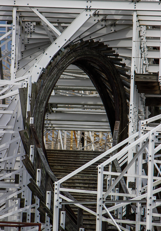 The Mine Blower looping wooden coaster at Fun Spot America Kissimmee, Florida