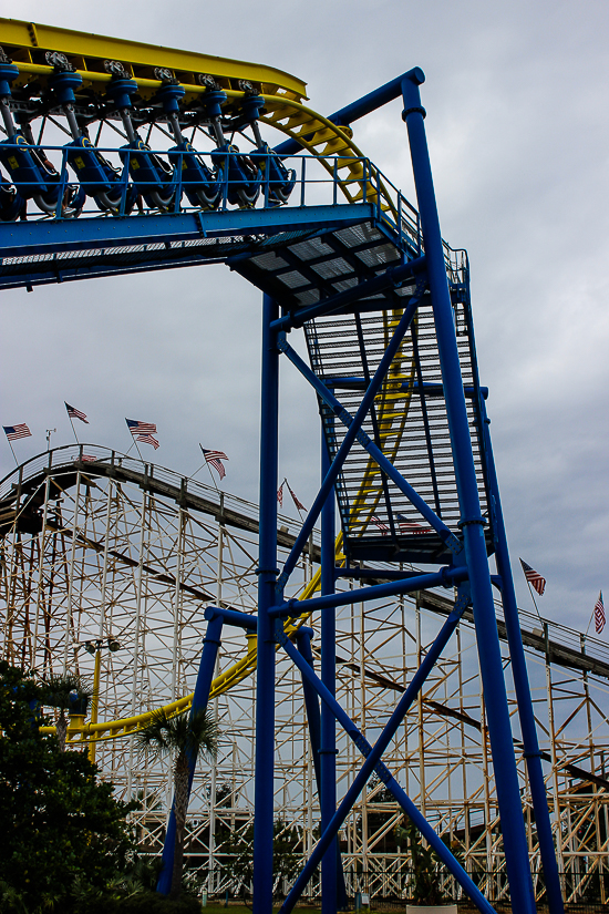 The Freedom Flyer family inverted roller coaster at Fun Spot America Orlando, Florida