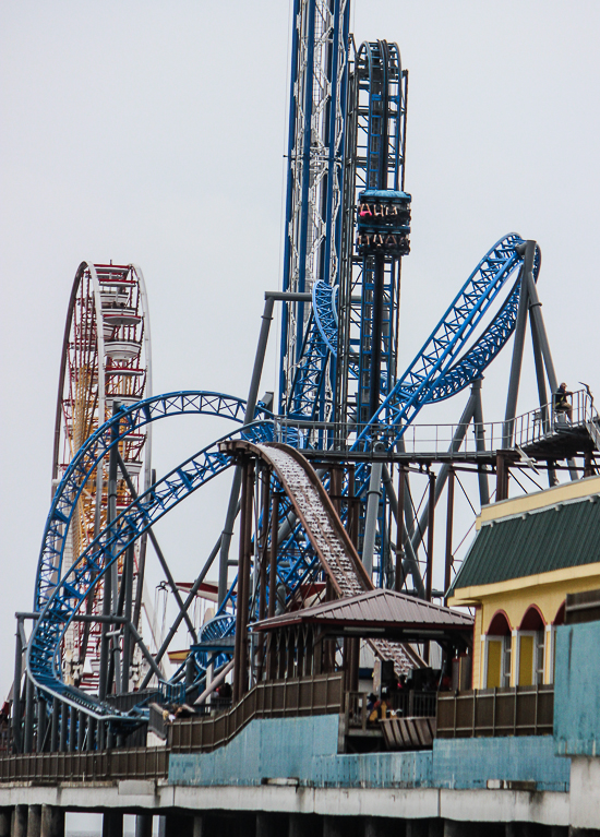 The Iron Shark Roller Coaster at Galveston Island Historic Pleasure Pier, Galveston, Texas