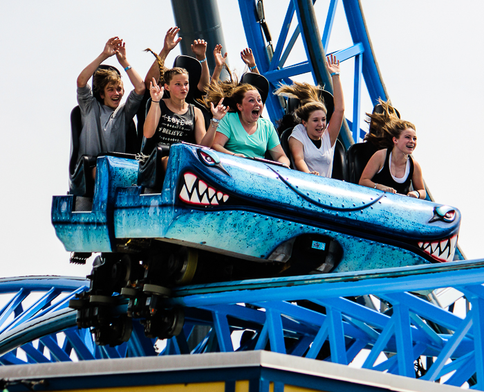 The Iron Shark Roller Coaster at Galveston Island Historic Pleasure Pier, Galveston, Texas