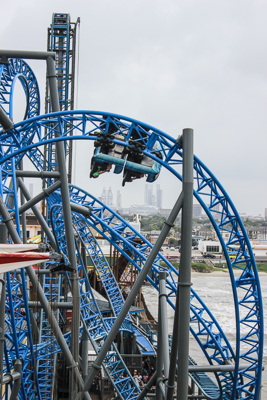 The Iron Shark Roller Coaster at Galveston Island Historic Pleasure Pier, Galveston, Texas