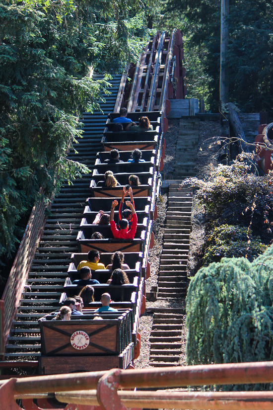 The Quicksilver Express roller coaster at Gilroy Gardens, Gilroy, California