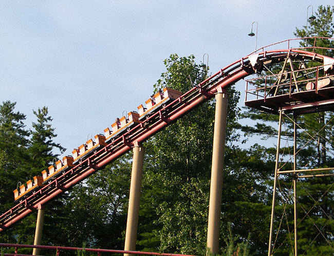 The Canyon Blaster Roller Coaster At The Great Escape, Lake George, New York