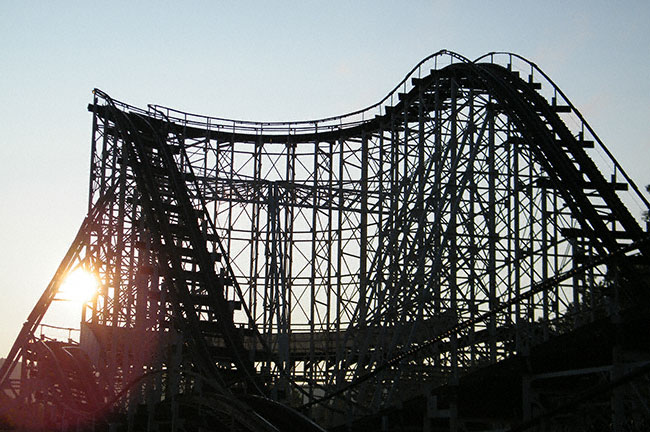 The Comet rollercoaster at The Great Escape, Lake George, New York