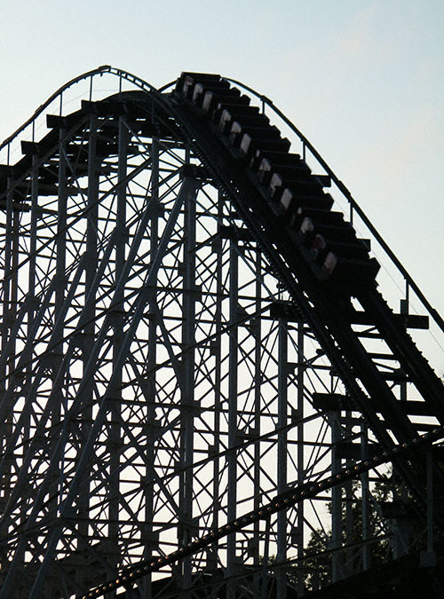 The Comet rollercoaster at The Great Escape, Lake George, New York