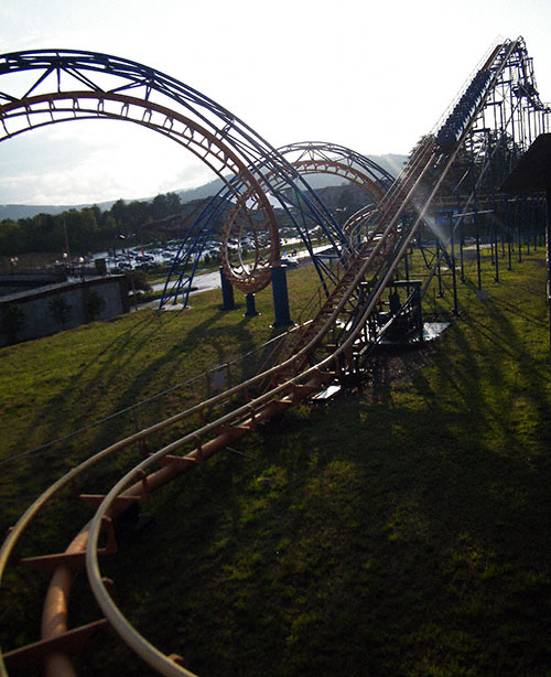 The Steamin Demon Roller Coaster At The Great Escape, Lake George, New York