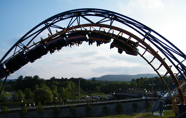 The Steamin Demon Roller Coaster At The Great Escape, Lake George, New York