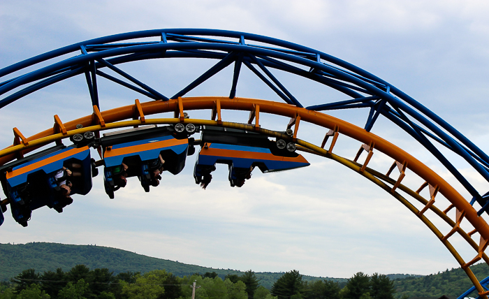 The Steamin Demon rollercoaster at Six Flags The Great Escape, Queensbury, New York