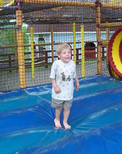 Bond bouncing in Rudolph's Reindeer Ranch @ Holiday World & Splashin' Safari