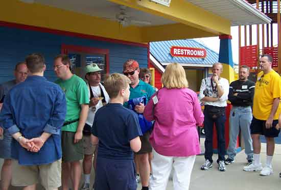 Getting Badges @ Holiday World's Stark Raven Mad 2003