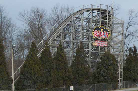 The Raven Rollercoaster at Holiday World...Closed For The Season