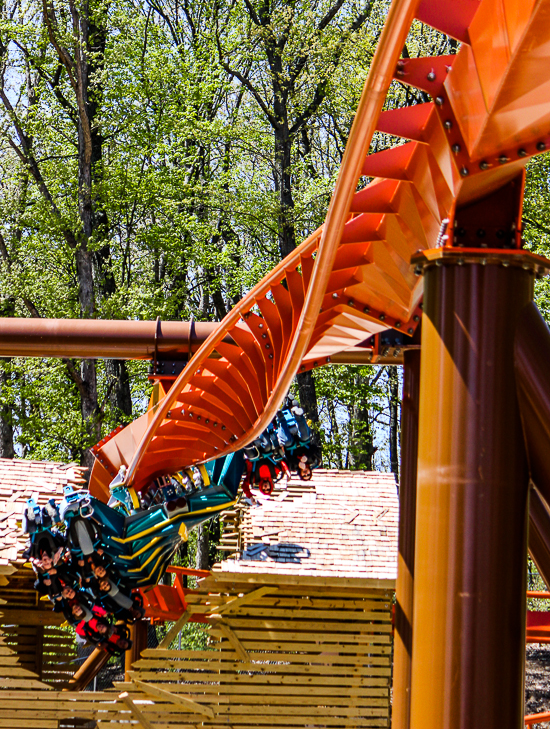 The worlds first launched Wing Rider Rollercoaster Thunderbird at Holiday World, Santa Claus, Indiana