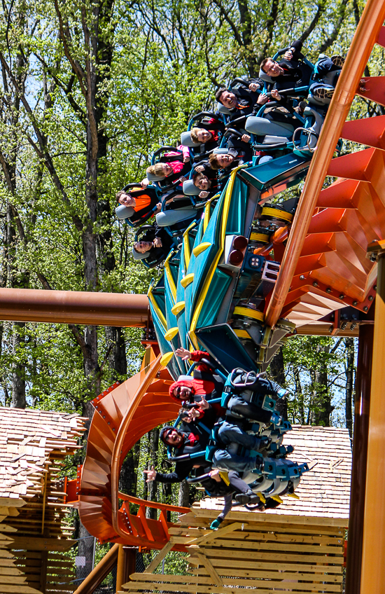 The worlds first launched Wing Rider Rollercoaster Thunderbird at Holiday World, Santa Claus, Indiana