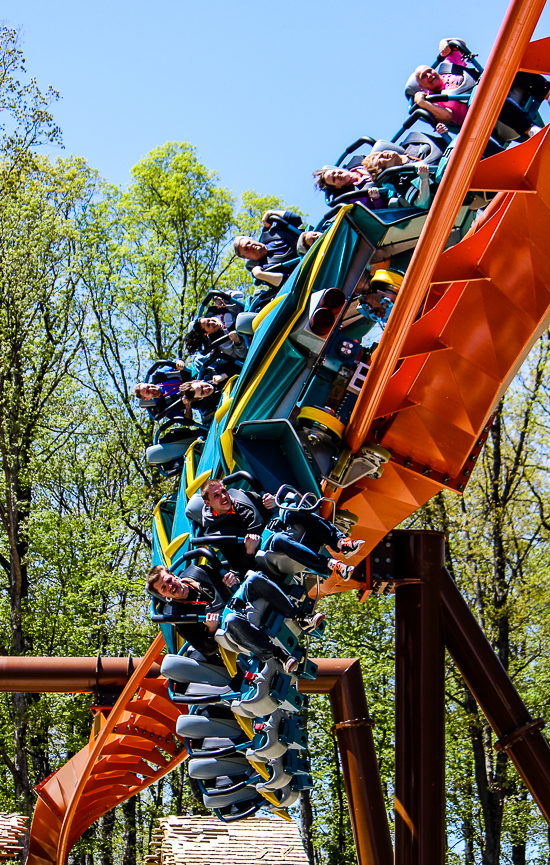 The worlds first launched Wing Rider Rollercoaster Thunderbird at Holiday World, Santa Claus, Indiana