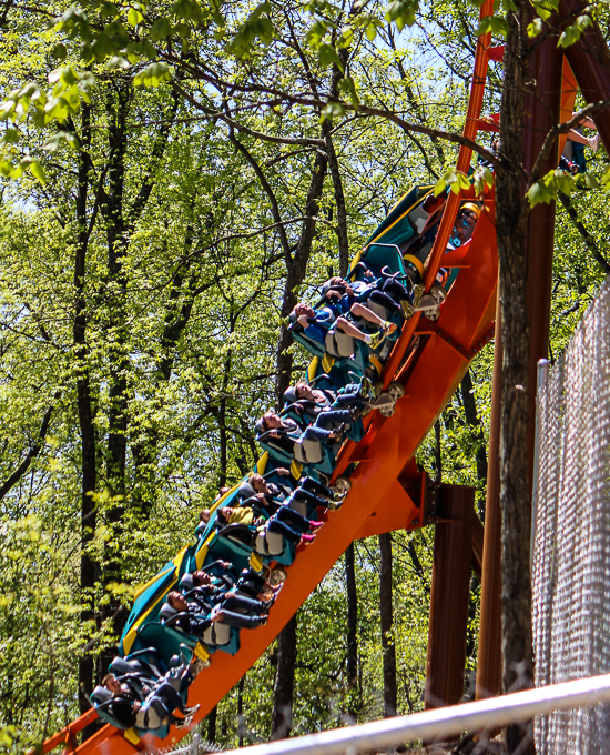 The worlds first launched Wing Rider Rollercoaster Thunderbird at Holiday World, Santa Claus, Indiana