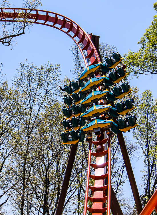 The worlds first launched Wing Rider Rollercoaster Thunderbird at Holiday World, Santa Claus, Indiana