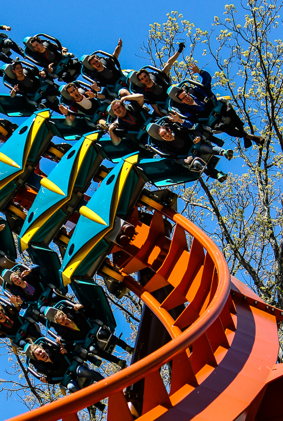 The worlds first launched Wing Rider Rollercoaster Thunderbird at Holiday World, Santa Claus, Indiana