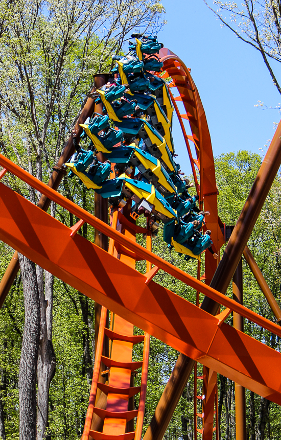 The worlds first launched Wing Rider Rollercoaster Thunderbird at Holiday World, Santa Claus, Indiana