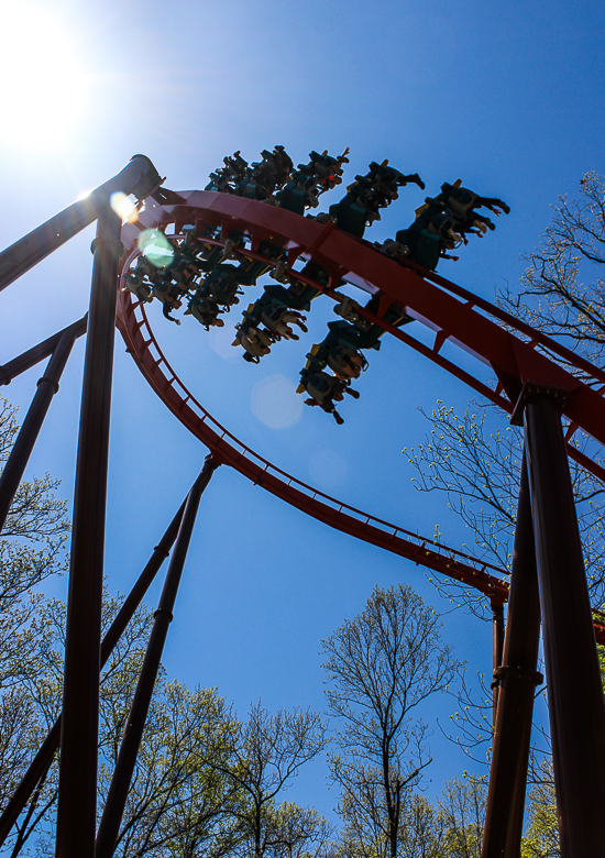 The worlds first launched Wing Rider Rollercoaster Thunderbird at Holiday World, Santa Claus, Indiana